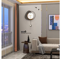 YIJIDECOR 거실 장식을위한 현대 벽시계 대형 진자 벽시계 배터리 작동 부엌 침실 사무실 홈 목조 16 인치 장식 벽시계 실내용 시계
