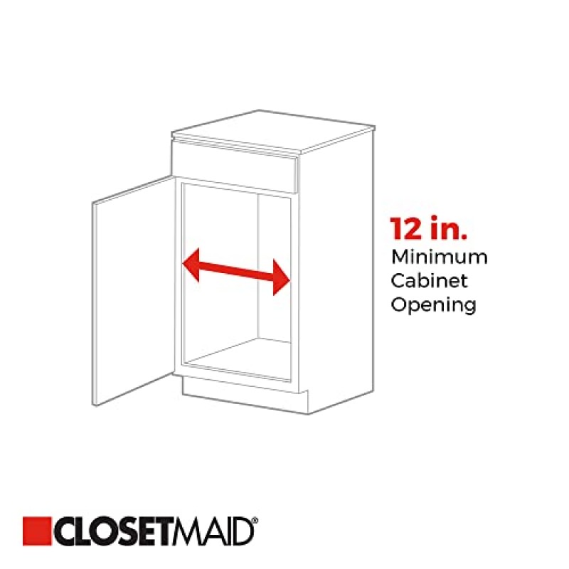 ClosetMaid 풀아웃 캐비닛 정리함 2, 튼튼한, 주방, 욕실용 슬라이드 아웃 식품 저장실 선반 서랍, 흰색, 11인치 2단