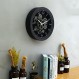 CLXEAST 15 인치 실제 이동 기어 벽시계, 빈티지 산업 Steampunk 미학 예술 홈 장식 시계, 거실 장식, 부엌, 사무실을 위한 작은 현대 클래식 금속 블랙 골드 벽시계