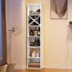 YITAHOME 70.9" 높고 좁은 책장, 와인 랙이 있는 현대적인 개방형 나무 책장, 거실/주방/침실/식당용 6단 큐브 디스플레이 선반, 흰색