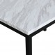 Roundhill Furniture Noyes 적층 인조 대리석 상판이 있는 금속 식탁, 28.50 x 45.00 x 30.00인치, 미색