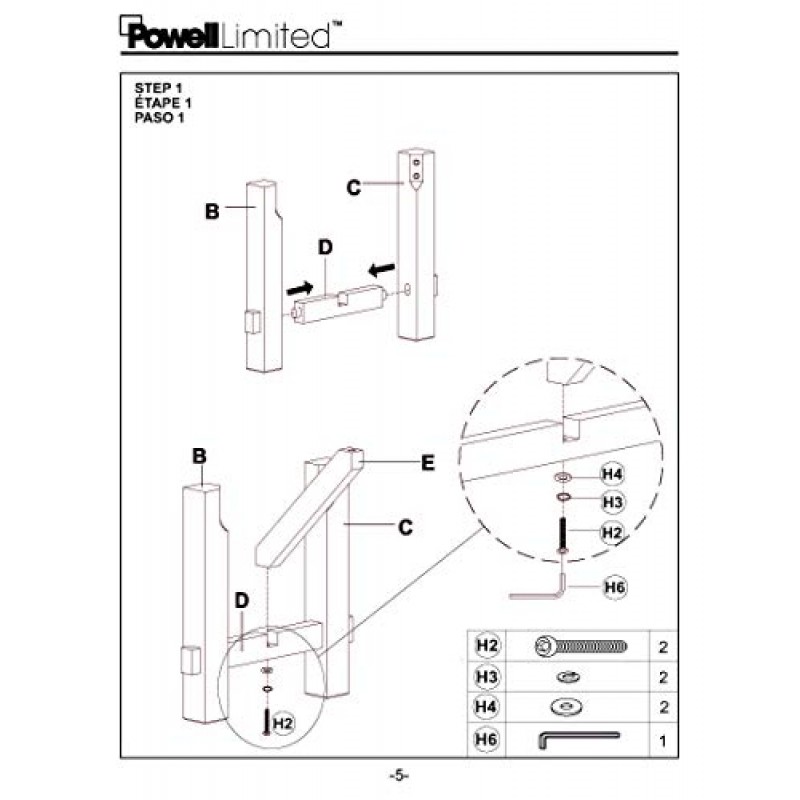 Powell Company Kraven 다이닝 벤치, 헤이즐넛 60