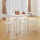 sogesfurniture 4피스 식탁 세트, 식탁 세트 벤치와 의자가 있는 주방 테이블, 4인용 벤치가 있는 주방 저녁 식사 테이블, 테이블 포함, 의자 2개 및 벤치, 흰색