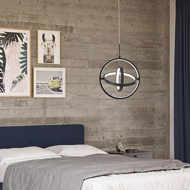 현대적인 LED 샹들리에 전등, 현대적인 링 26W 4000K LED 샹들리에, 주방 아일랜드, 다이닝 룸, 거실을 위한 12인치 미니 원형 기하학적 LED 펜던트 조명