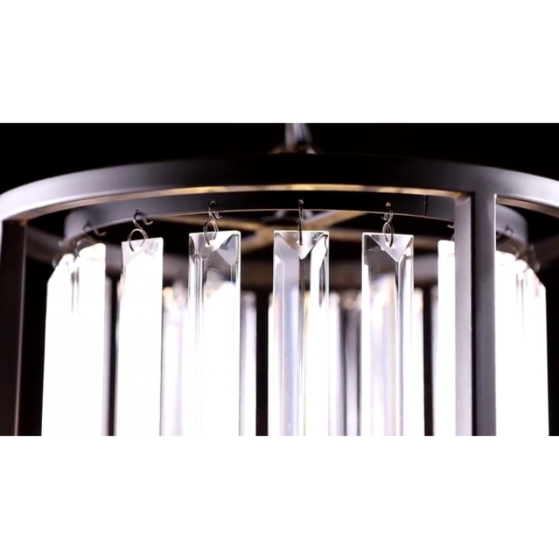 JONATHAN Y JYL9055A Bevin 12인치 금속/크리스탈 LED 펜던트, 현대식, 과도기적, 현대식, 사무실, 거실, 가족실, 식당, 주방, 복도, 현관, 기름칠한 청동
