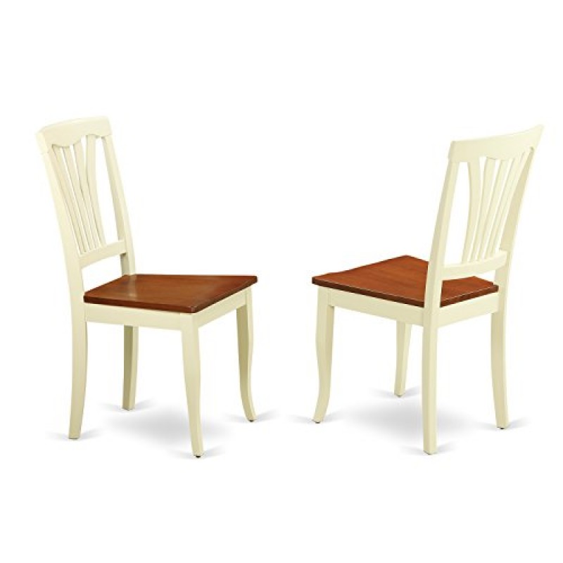 East West Furniture NAAV7-WHI-W 나폴레옹 7피스 세트는 나비 잎이 있는 직사각형 식탁과 주방 의자 6개, 40x78인치, 버터밀크 및 체리로 구성됩니다.