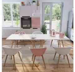 HOMY CASA 47.2' 주방 식탁 작은 공간을 위한 미니멀 스타일 액센트 테이블 글쓰기 다이닝 리빈트 스터딩 카페, 화이트 색상의 심플한 식탁, 테이블만 포함