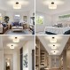 Ludil 3등 세미 매립형 천장 조명기구, 13인치 검정색 드럼 조명, 침실 거실용 흰색 패브릭 갓 램프가 포함된 천장 조명과 가까운 현대적인 침실 거실 주방 복도 입구