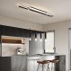 Ciowrouz 현대적인 LED 샹들리에 주방 다이닝 룸 샹들리에 6등 트랙 조명 조명기구 밝기 조절이 가능한 천장 조명 길이 조절이 가능한 펜던트 램프 블랙 행잉 라이트