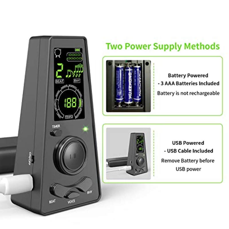 음악가를 위한 전자 디지털 메트로놈 피아노 기타 바이올린 악기 볼륨 및 비트 속도 조절 가능 유니버설