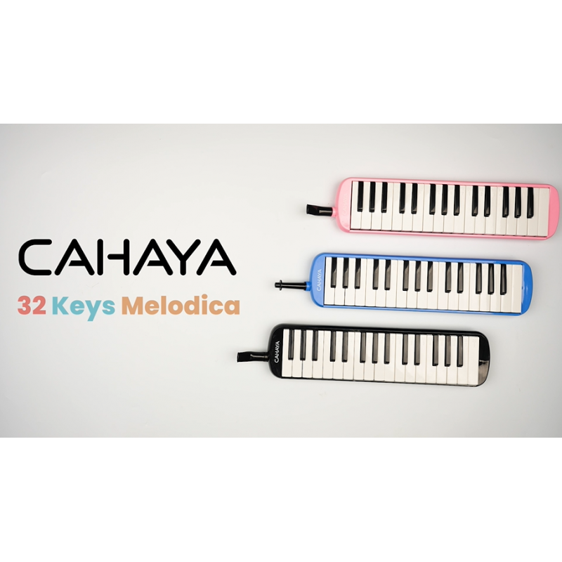 CAHAYA Melodica 32 키 더블 튜브 마우스피스 에어 피아노 키보드 악기 운반 가방 32 키, 블랙, CY0050-1