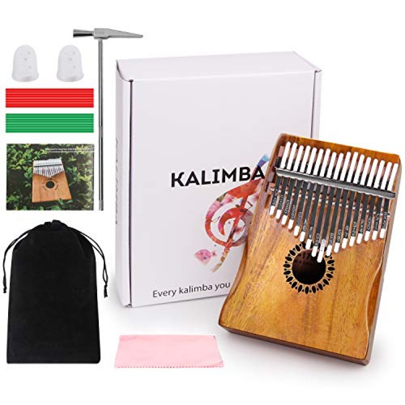 Newlam Kalimba 엄지 피아노 17 키, 어린이 및 성인 초보자를위한 휴대용 Mbira 손가락 피아노 선물