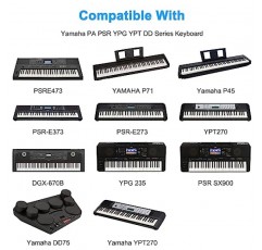 Yamaha 키보드 YPT, PSR, YPG, DGX, DD, EZ 및 P 디지털 피아노 및 휴대용 키보드 시리즈용 12V 500mA 전원 공급 장치 어댑터, 교체 PA-130 PA-130B 키보드 전원 코드