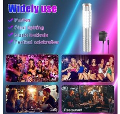HTPOW 2PCS LED 스트로브 배턴 라이트 밝은 충전식 LED 라이트 클럽 표지판 병 서비스 재사용 가능한 나이트 클럽 파티 (골드 + 슬리버)