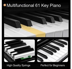 61키 키보드 피아노, 스피커 마이크가 내장된 전자 디지털 피아노, 초보자를 위한 휴대용 키보드 선물 교육, 어린이를 위한 전자 피아노
