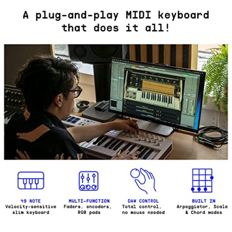 Arturia KeyLab Essential mk3 - Analog Lab V 소프트웨어가 포함된 49키 USB MIDI 키보드 컨트롤러