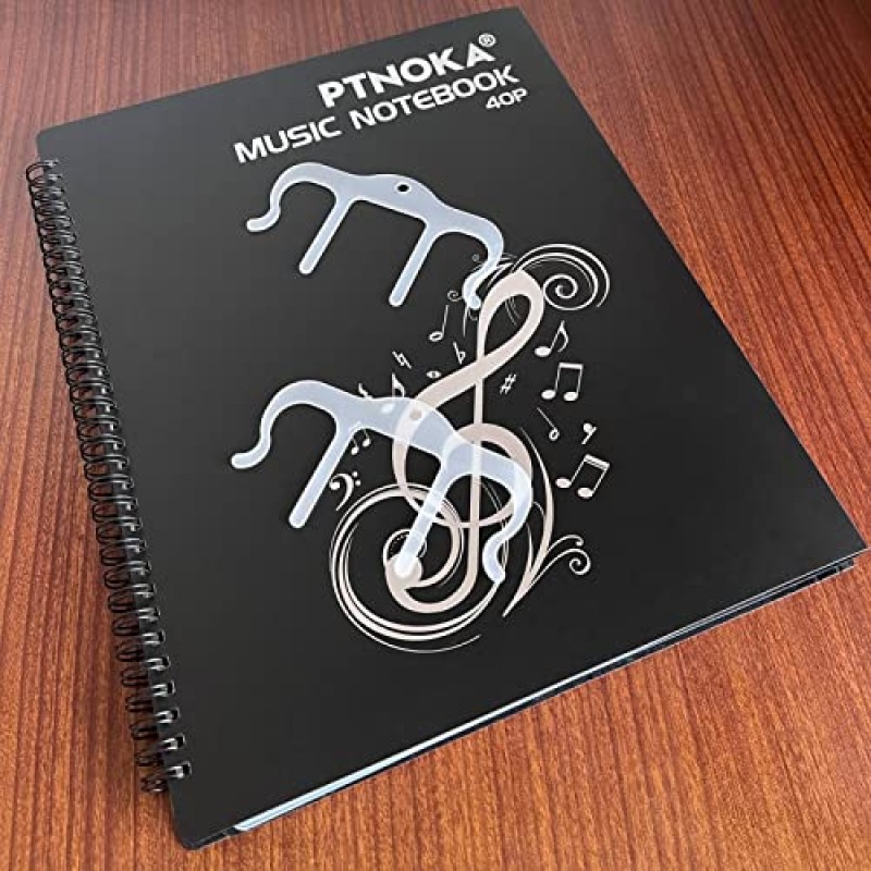 PTNOKA 악보 폴더 4페이지 가로로 확장 레터 크기에 맞게 아크릴 M클립 2개 직접 쓰기 가능 슬리브 10개, 포켓 40개(8.5