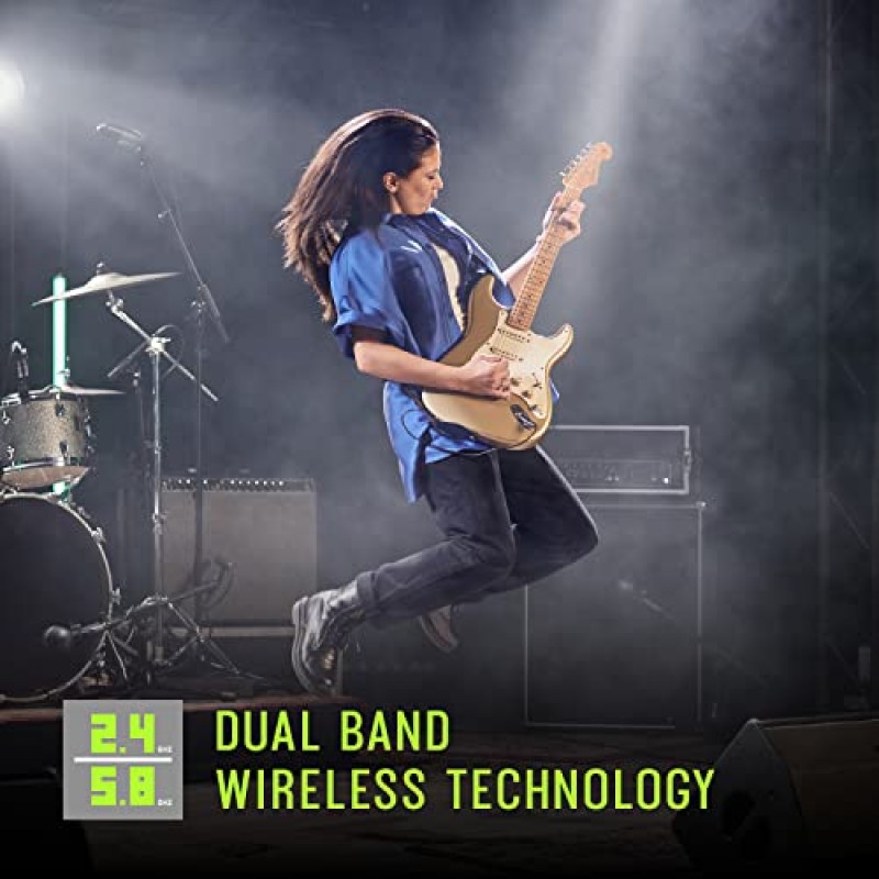 Shure GLXD16+ 듀얼 밴드 프로 디지털 무선 시스템 - 기타 및 베이스에 적합 - 12시간 배터리 수명, 100피트 범위 | 1/4