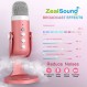 ZealSound 게임용 USB 마이크, 전화 컴퓨터 PC PS5용 빠른 음소거 기능이 있는 분홍색 마이크, 게인 제어 기능이 있는 스튜디오 마이크, 스트리밍 보컬 녹음을 위한 에코 및 모니터 볼륨 조정 ASMR 팟캐스트 비디오 K66