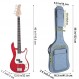 MUZTOP 베이스 기타 가방, 7MM 패딩 베이스 기타 긱백 패딩 소프트 일렉트릭 베이스 기타 케이스 백팩(포켓 포함), 블루