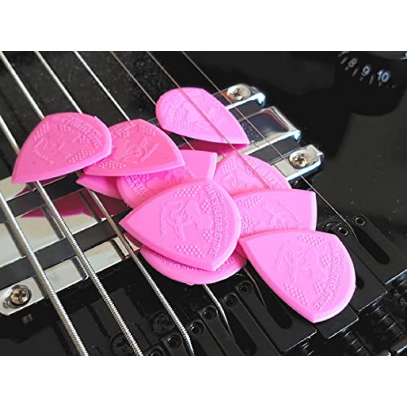 The Precision Pick PINK - 10팩 - Dans Guitar Store의 프리미엄 하이 그립 정밀 고가시성 플렉트럼