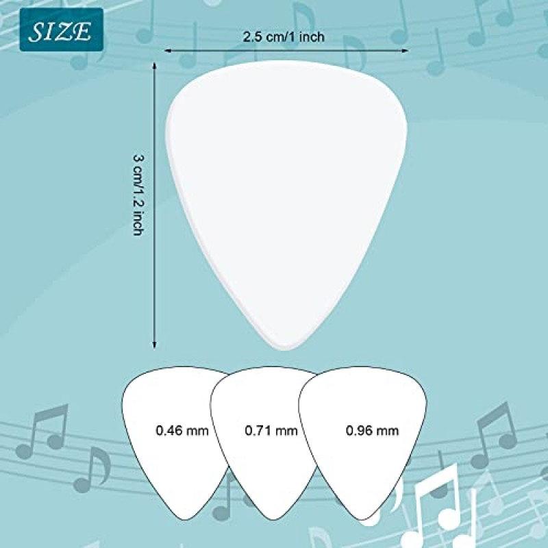 Maasechs 30 조각 승화 빈 기타 선택 0.46mm 0.71mm 0.96mm 두께 기타 선택 여성용 맞춤형 알루미늄 기타 선택 남성 기타리스트 어쿠스틱 클래식 일렉트릭베이스 기타