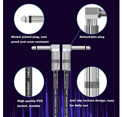 JOYO 기타 패치 케이블 7.8인치 전문 베이스 기타 효과 페달 패치 코드 1/4인치(CM-11, 6팩)