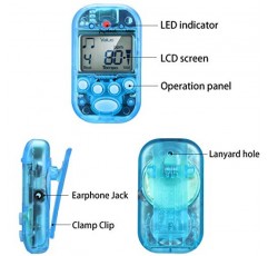 미니 디지털 메트로놈, 다기능, 휴대용, 볼륨 조절 가능, 클립온, 스피커 포함, 비트 템포, 피아노, 기타, 색소폰, 플루트, 바이올린, 드럼용 배터리 포함(투명 파란색)