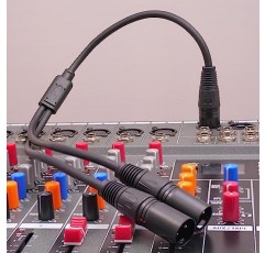 2 팩 XLR 분배기 1 암-2 수, XLR 분배기 케이블, 1.5FT XLR Y 분배기 마이크 케이블, 3핀 XLR 암-듀얼 XLR 수 Y-분배기 스테레오 마이크-L&R 오디오용 밸런스드 마이크 오디오 케이블