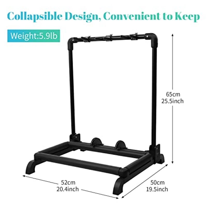 GUITTO 멀티 기타 랙 스탠드 접이식 범용 디스플레이 랙 밴드 스테이지 베이스 어쿠스틱 기타-3 홀더 GGS-12 용 휴대용 기타 홀더