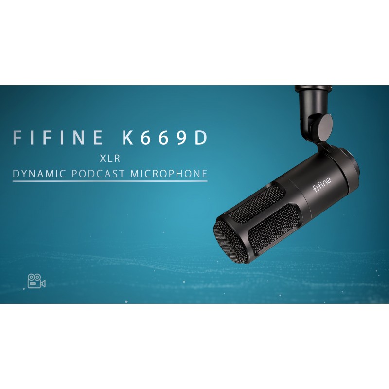 FIFINE XLR 다이나믹 마이크, 카디오이드 패턴의 보컬 팟캐스트 마이크, 스트리밍 보이스오버 더빙 비디오 녹화용 스튜디오 메탈 마이크, Black-K669D