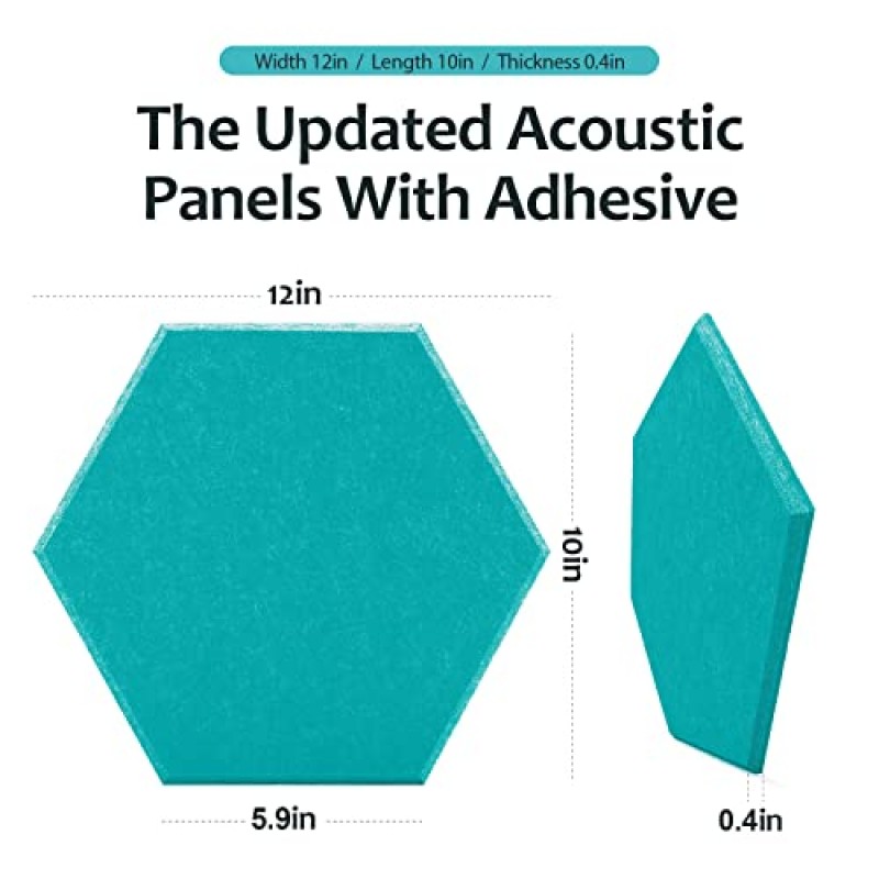 18 팩 육각형 음향 패널, 12