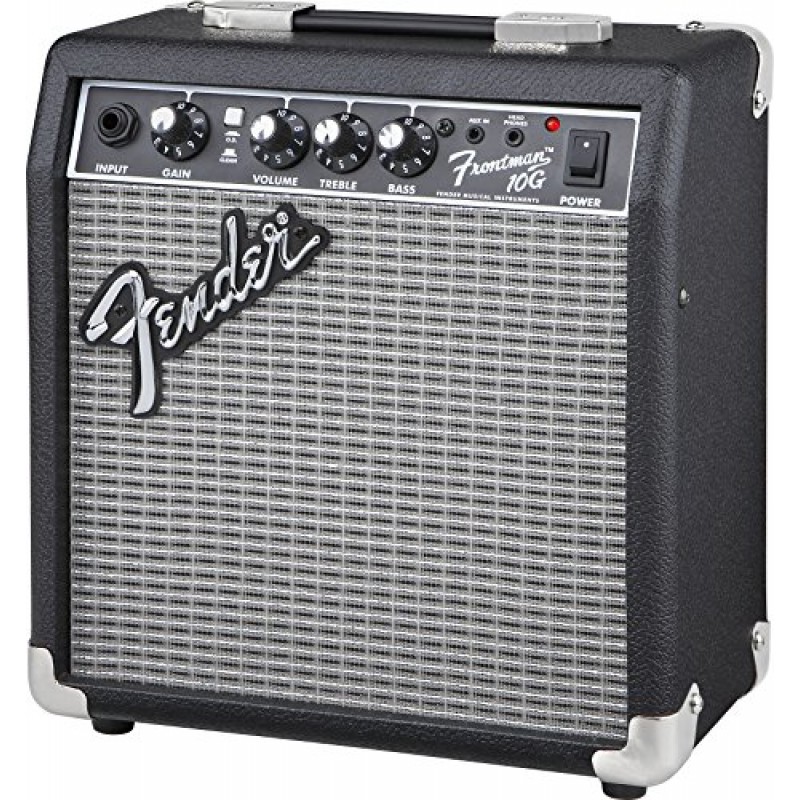 Fender Frontman 10G 기타 앰프, 10와트, 6인치 펜더 특수 디자인 스피커, 7.5Dx11.5Wx13.7H 인치