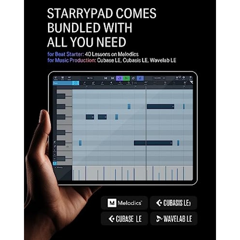 Donner의 STARRYPAD MIDI 패드 비트 메이커, 비트 패드 16개, 지정 가능한 페이더 및 노브 2개, 음악 제작 소프트웨어 포함, USB MIDI 패드 컨트롤러 STARRYPAD, 40개 무료 코스