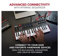 Akai Professional MPK Mini Plus - 미니 키 37개, MPC 패드 8개, 시퀀서, MIDI/CV/Gate I/O, 음악 제작 소프트웨어가 포함된 USB MIDI 키보드 컨트롤러