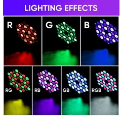 무대 조명 36 DJ LED 파 조명 RGB 파티 조명 디스코 댄스 웨딩 클럽을 위한 사운드 활성화 원격 DMX 제어 기능이 있는 업라이트 크리스마스 생일 음악 파티 무대 조명