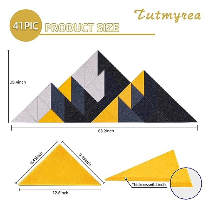 41 팩 자체 접착식 삼각형 음향 패널, 88