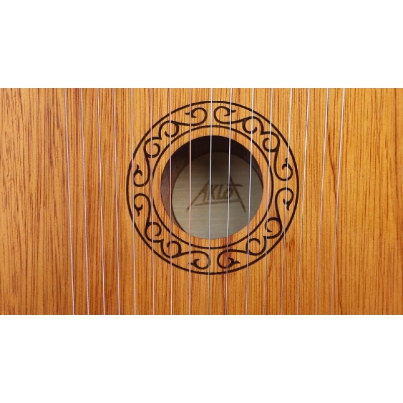 AKLOT 16 String Lyre 하프 사슴 스마일 라이라스 하프 마호가니 바디 및 튜닝 렌치가 있는 구리 안장, 예비 현 세트, 가방, 설명서