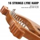 AKLOT 16 String Lyre 하프 사슴 스마일 라이라스 하프 마호가니 바디 및 튜닝 렌치가 있는 구리 안장, 예비 현 세트, 가방, 설명서