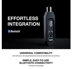 Alto Professional Bluetooth Total 2 - 믹싱 데스크/오디오 믹서 설정 및 활성 PA 시스템용 XLR 장착 충전식 Bluetooth 수신기