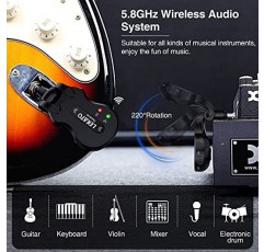 LEKATO 5.8Ghz 무선 기타 시스템 4채널 오디오 디지털 기타 송신기 수신기