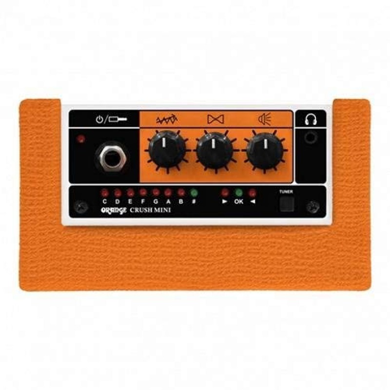 Orange Amps Crush Mini 3W 기타 콤보 앰프 번들, AC 전원 어댑터, 배터리 및 액체 오디오 연마 천 포함(4개 품목)