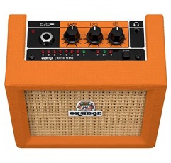 Orange Amps Crush Mini 3W 기타 콤보 앰프 번들, AC 전원 어댑터, 배터리 및 액체 오디오 연마 천 포함(4개 품목)