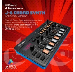 전문적인 사운드와 기능을 갖춘 Roland AIRA Compact J-6 휴대용 노래 제작 기계 | JUNO-60 신디사이저 엔진 및 프리셋 | 코드 시퀀서 | 효과