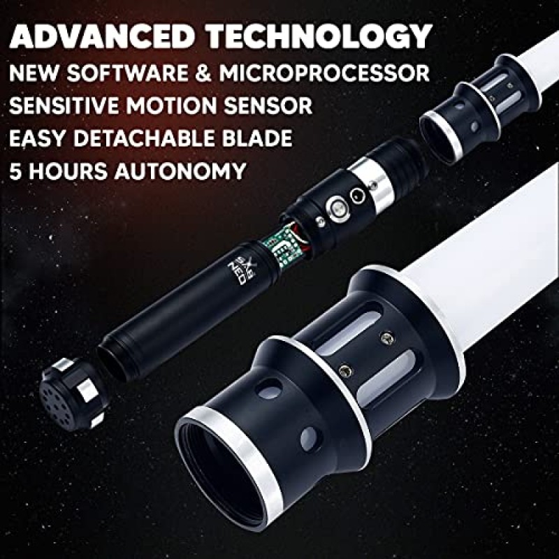 SABNEO Light Saber V7 변경 가능한 색상 - 부드러운 스윙 및 사운드 결투 Light Sabers RGB - 10가지 음향 효과