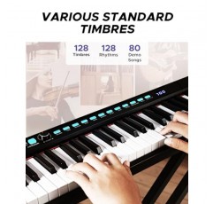 Starfavor 세미 웨이트 피아노 키보드 88건(스탠드, 서스테인 페달 및 휴대용 케이스 포함), SEK-88A