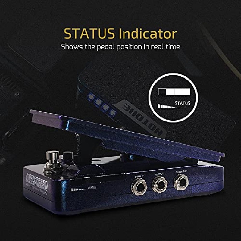 Hotone Wah 액티브 볼륨 패시브 익스프레션 기타 이펙트 페달 전환 가능한 Soul Press II 4 in 1 with Visible Guitar Effects Pedal