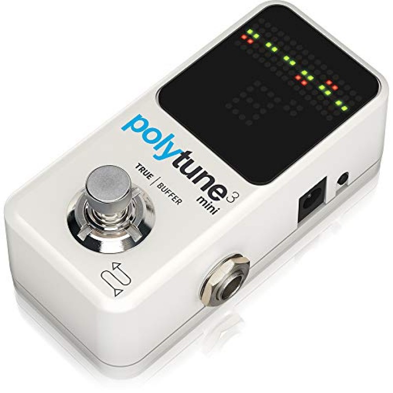 TC Electronic POLYTUNE 3 MINI 다양한 튜닝 모드와 내장 BONAFIDE 버퍼를 갖춘 초소형 폴리포닉 튜너, 화이트