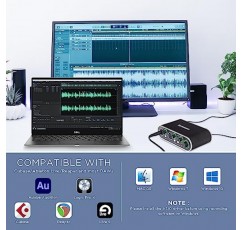 Saramonic MV-Mixer Mac용 듀얼 채널 XLR 오디오 인터페이스 믹서 PC 녹음 스튜디오 가수 음악가 팟캐스터 기타 사운드 장비, 실시간 및 재생 모니터링 음악 제작 소프트웨어