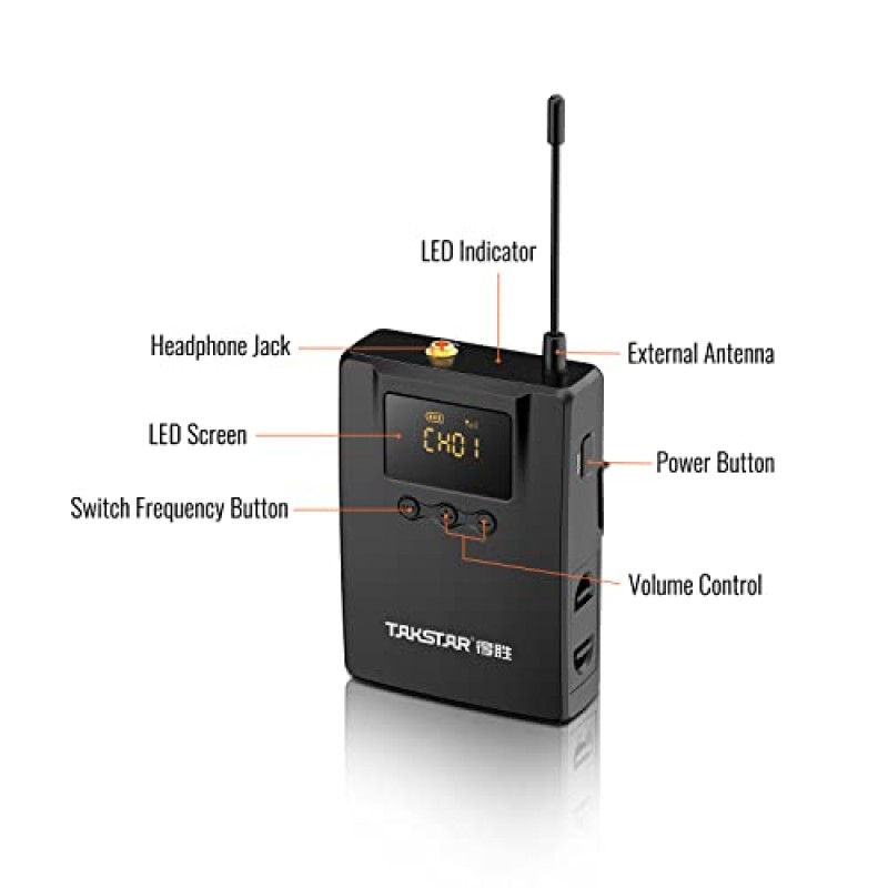 WPM-300용 TAKSTAR UHF 무선 인이어 모니터 수신기, 인이어폰을 사용한 무선 바디팩 모니터링, 모니터링 수신기만